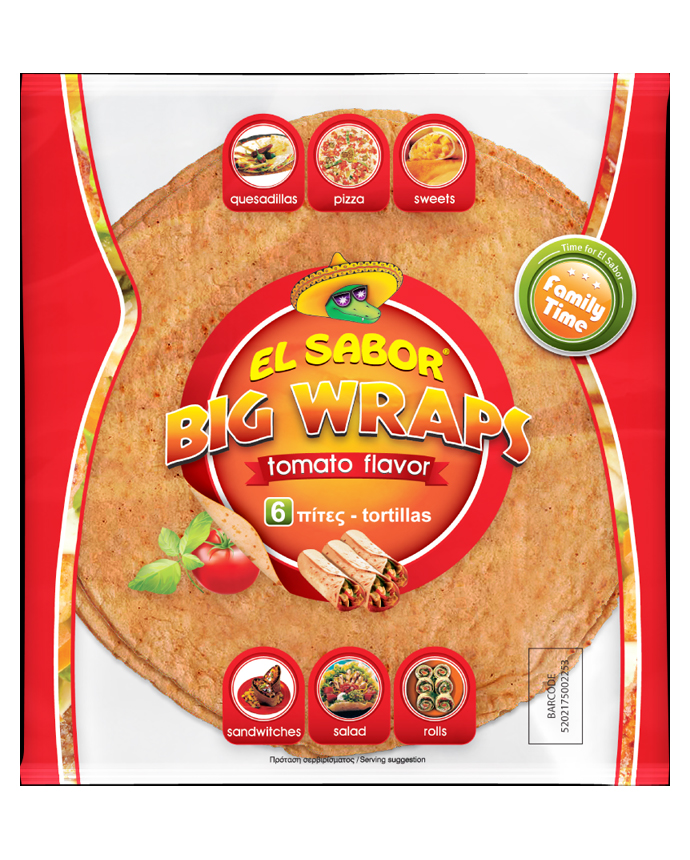 El Sabor Big Wraps Tomato Flavor Tortillas