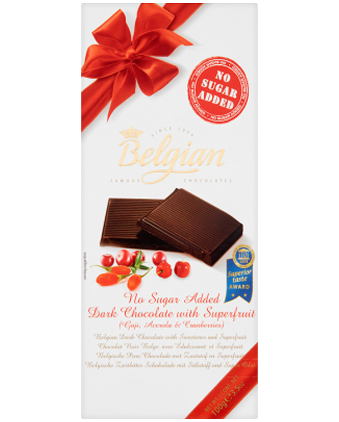 Belgian Dark Chocolate with Sweetener & Super fruit