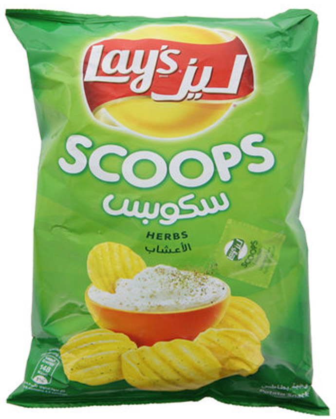 Lays Scoops Herbs Potato Snacks 165g