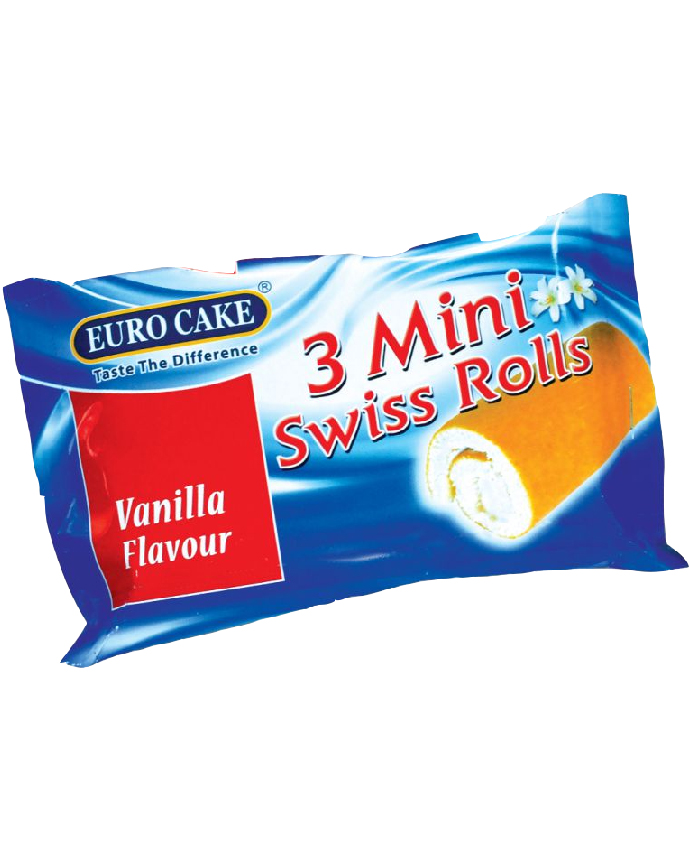 Euro Cake Vanilla 3 Mini Swiss Rolls