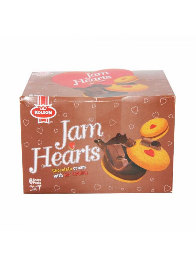Kolson Jam Hearts Chocolate Cream Biscuits HR 57.9G