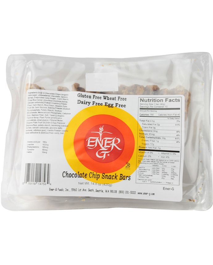 Ener G Chocolate Chip Gluten Free Snack Bars