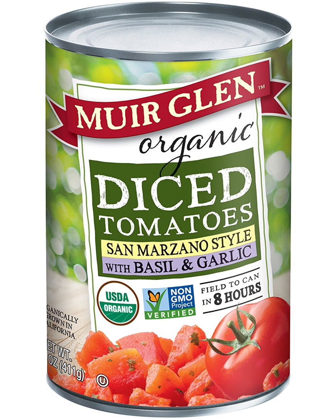 Muir Glen Tomatoes Organic Diced with Basil and Garlic