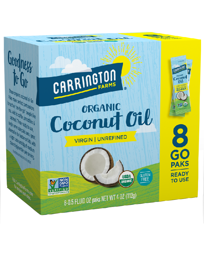 Carrington Farms Organic Unrefined Virgin Coconut Oil - 8 Go Packs