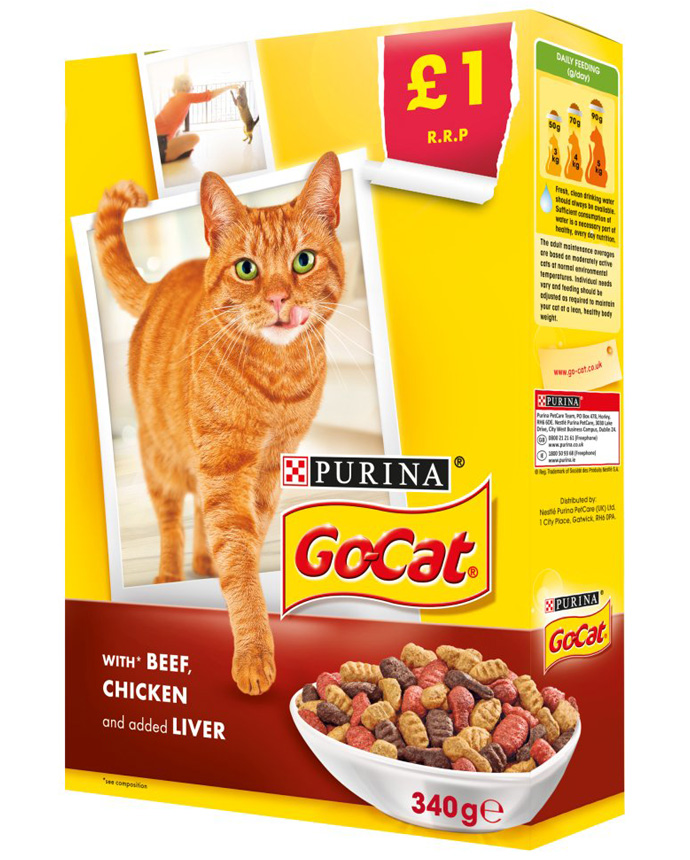 Purina Go Cat With Beef Chicken & Liver 340g