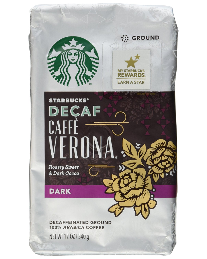 Starbucks Decaf Caffe Verona Dark Decaffeinated Ground Coffee
