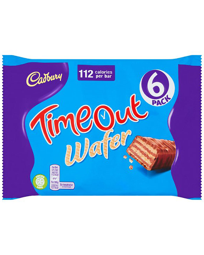 Cadbury Timeout Wafer Bar 6 Pack 127g