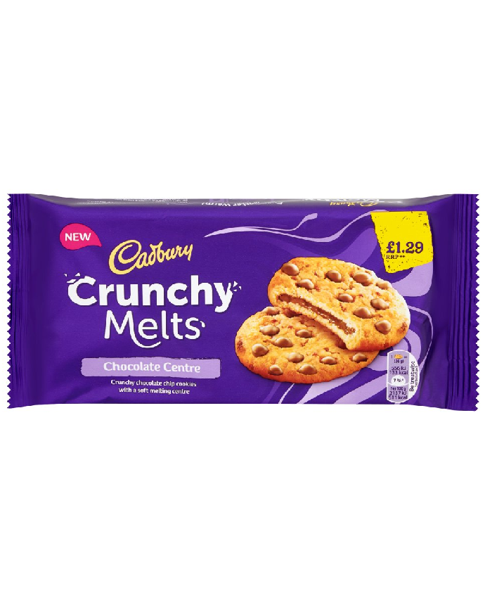 Cadbury Crunchy Melts Chocolate Centre Chocolate Chip Cookies 156 Grams