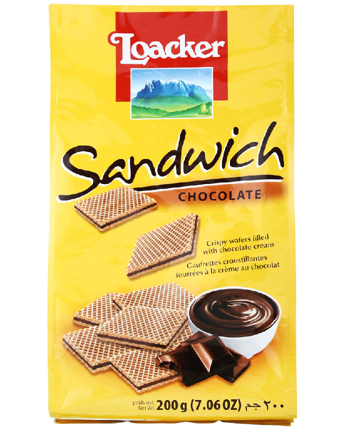 Loacker Sandwich Chocolate Wafers 200 Grams