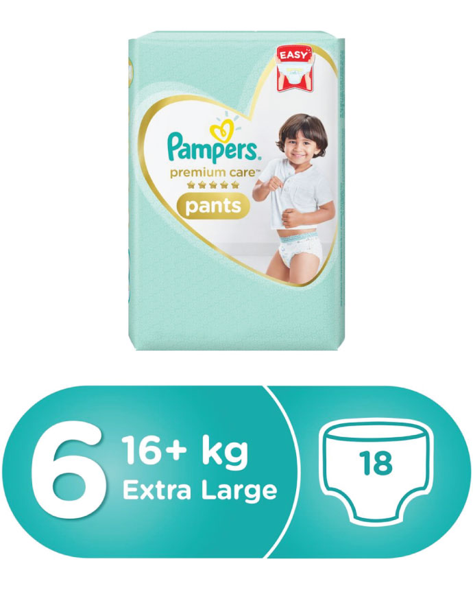 Pampers Premium Care Pants Diapers Size 6 Extra Large >16kg Carry Pack