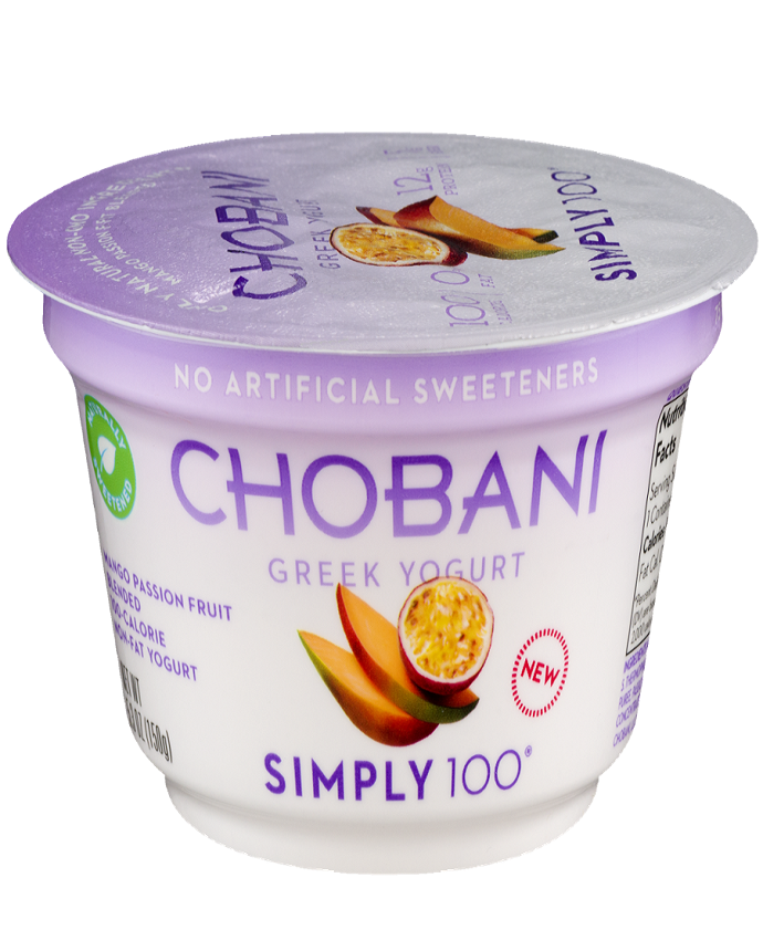 Chobani Greek Yogurt Simply 100 Mango Passion Fruit Blended Non-Fat Yogurt