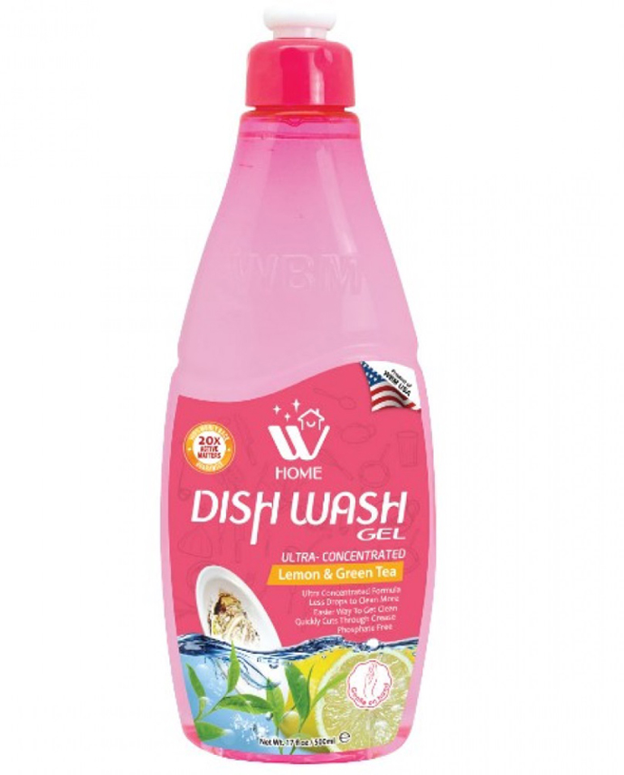 WBM Dish Wash Gel Lemon & Green Tea 500ml