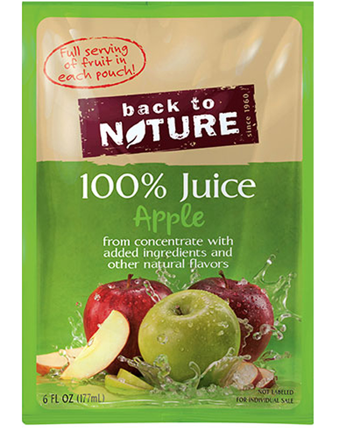 Back to Nature 100% Juice Pouches Apple