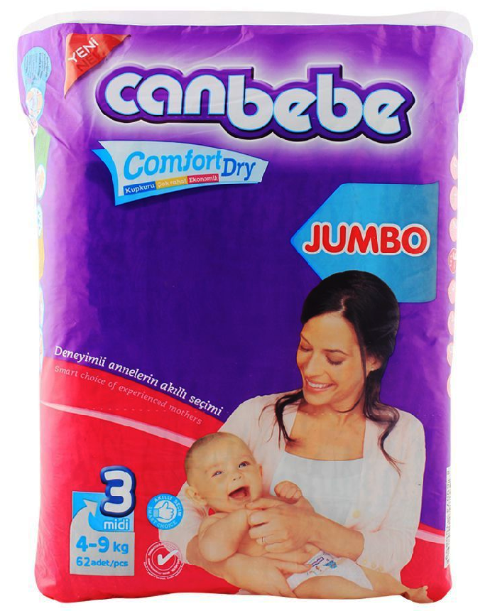 Canbebe Jumbo Midi Diapers Size 3 - 62 Pieces