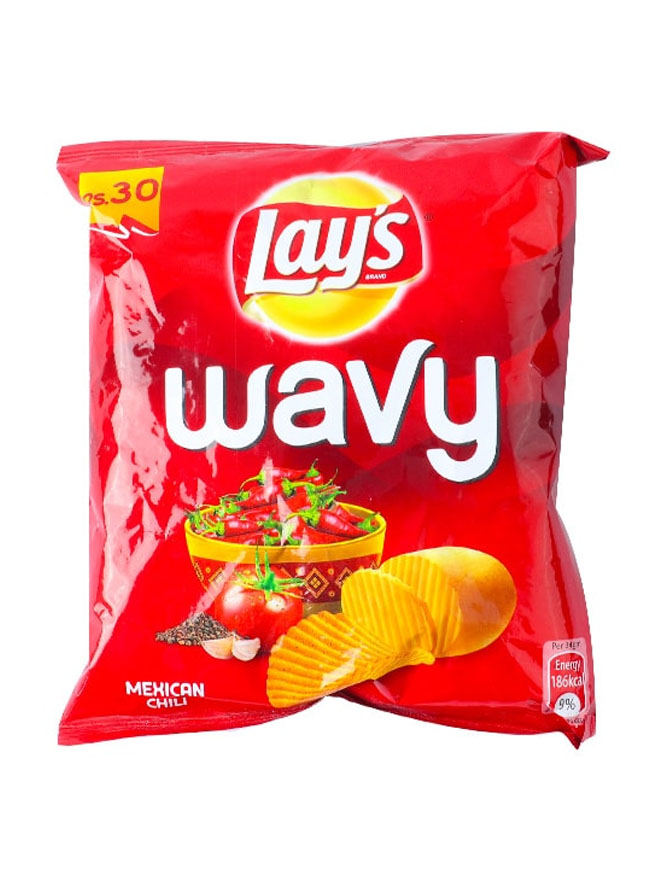 Lays Wavy Mexican Chilli Chips 34gm