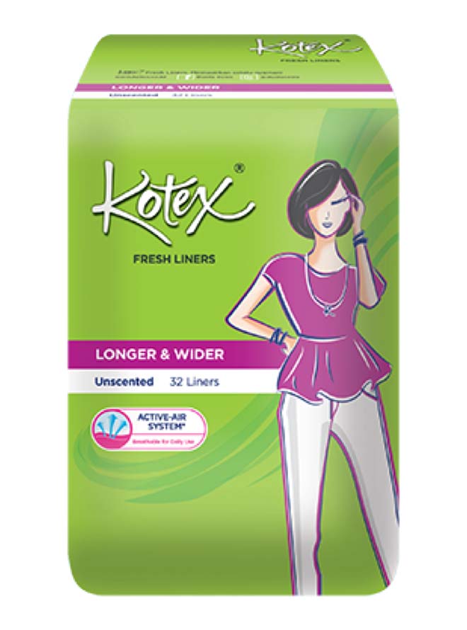 Kotex Fresh Liner Longer & Wider Unscented 32s 