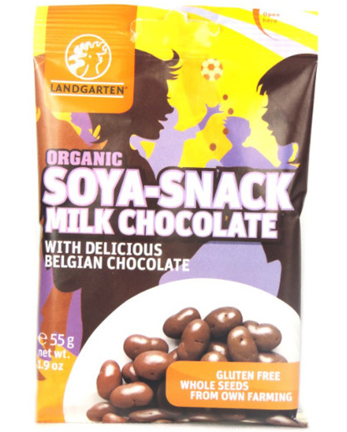 Landgarten Organic Soya Snack And Milk Chocolate 55g