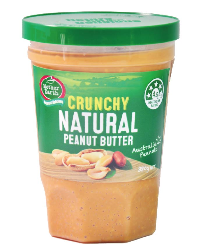 Mother Earth Crunchy Natural Peanut Butter 380 Grams