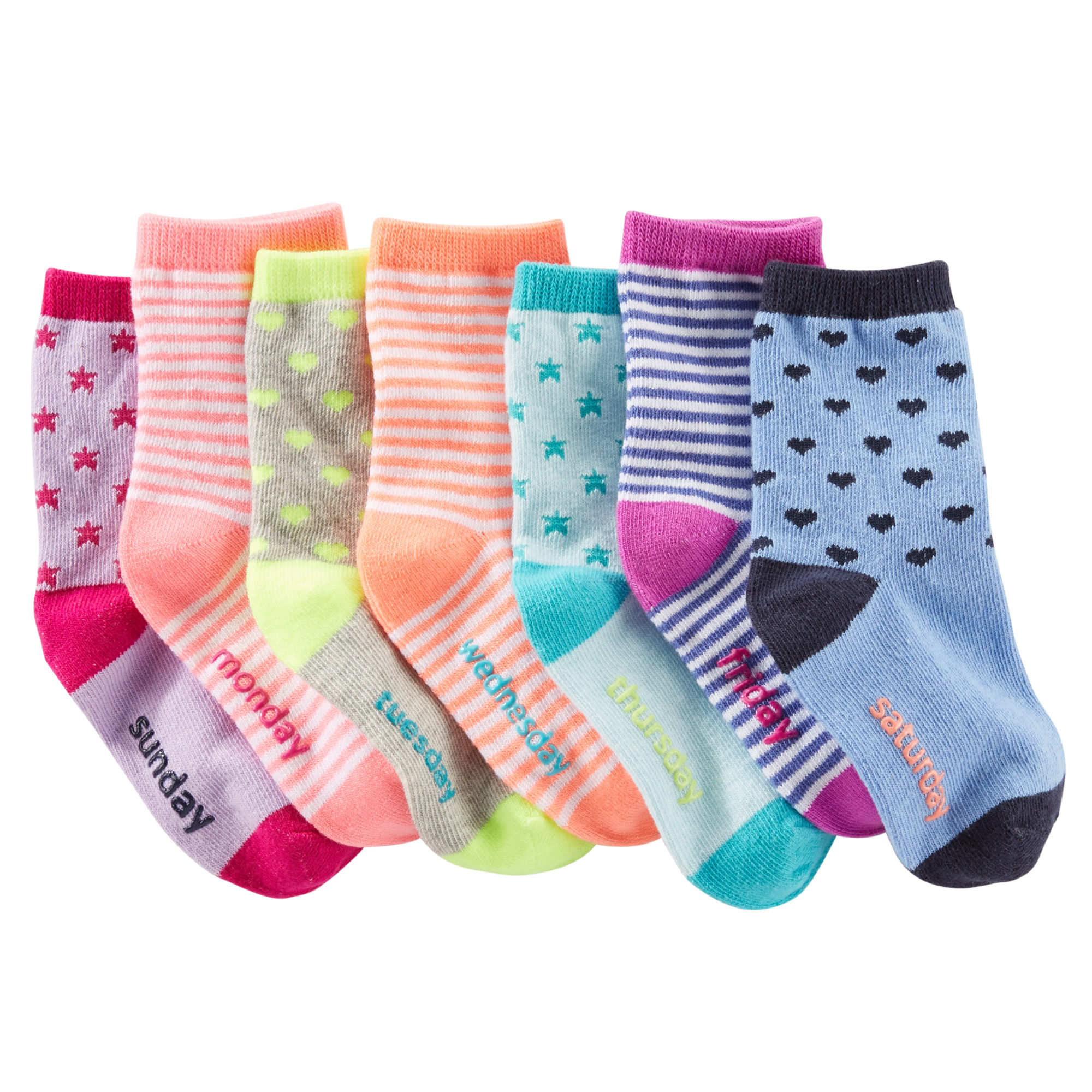 OshKosh Bgosh Girl 7-Pack Weekday Crew Socks