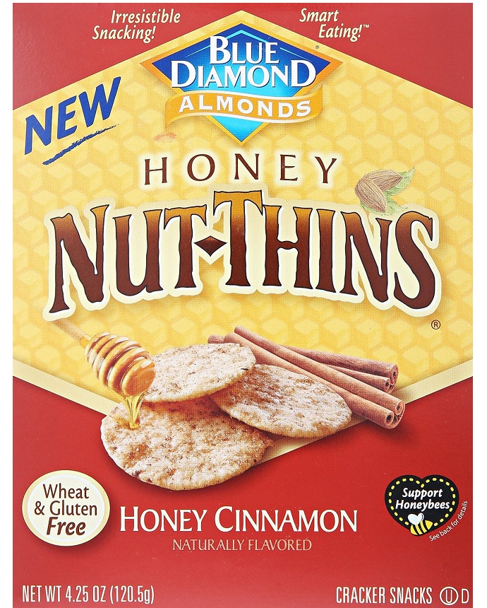 Blue Diamond Almond Nut Thins Snacks Honey Cinnamon 120.5g