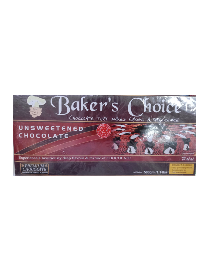 Bakers Choice Unsweetened Chocolate 500gm