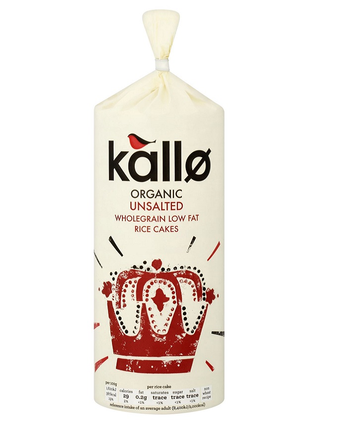 Kallo Organic Unsalted Rice Cakes Wholegrain