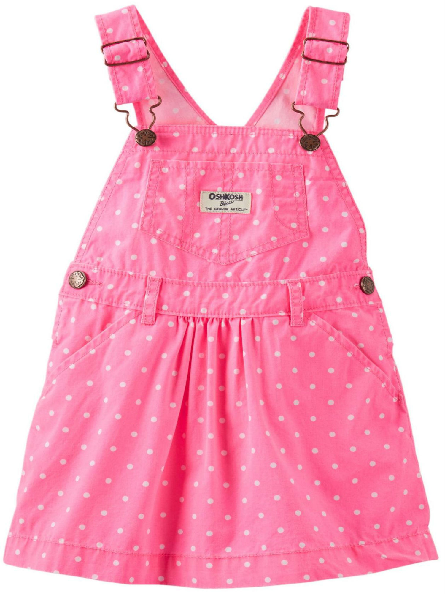 Oshkosh Girls Polka Dot Poplin Jumper Dress Pink