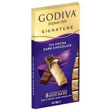 Godiva Belgium Signature 72% Cacao Dark Chocolate Mini Bars 90g