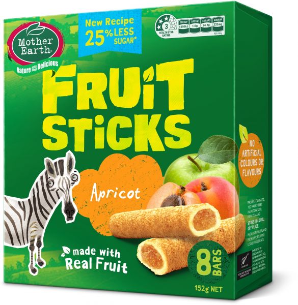 Mother Earth Fruit Sticks Filled Bar Apricot 152g