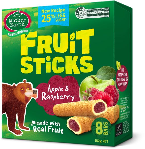 Mother Earth Fruit Raspberry Sticks 152gm