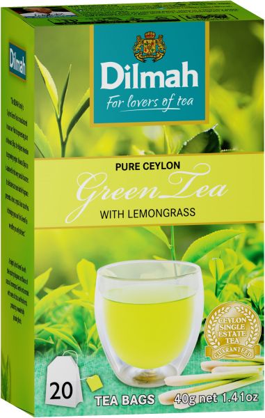 Dilmah Tea With Green Tea With Lemon Grass 20Bags