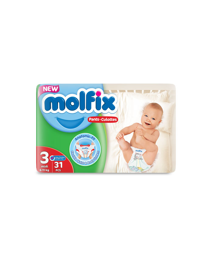 Molfix Diapers Pants Midi Size 3 6-11kg 31pcs