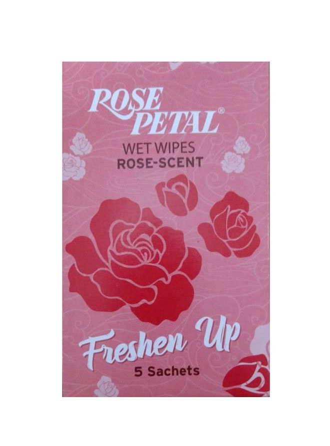 Rose Petal Wet Wipes Rose Sent 5 Sheet