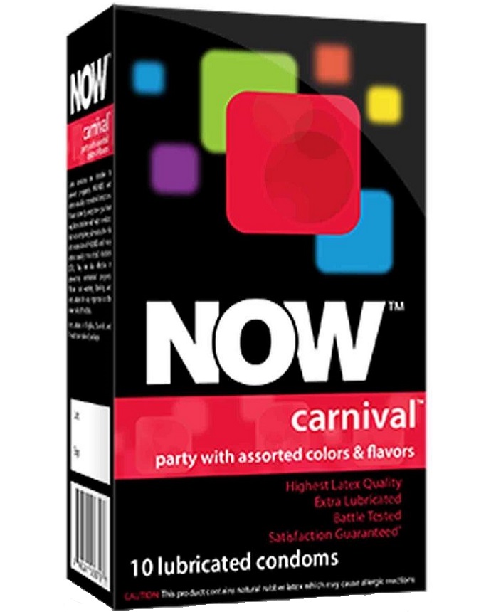 Now Carnival Flavors Lubricated Condom