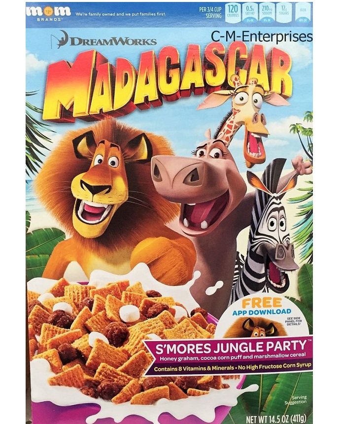 MOM Brands Dreamworks Madagascar Smores Jungle Party Cereal