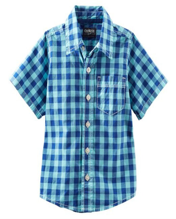 Oshkosh Bgosh  Little Boys Plaid Poplin Shirt