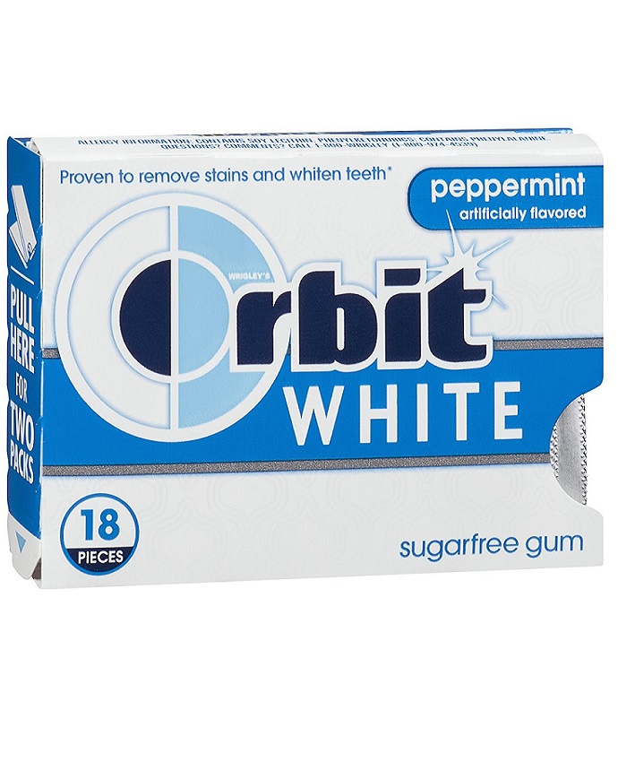 Wrigley's Orbit Bubble Gums Sugar Free White Peppermint 50% More