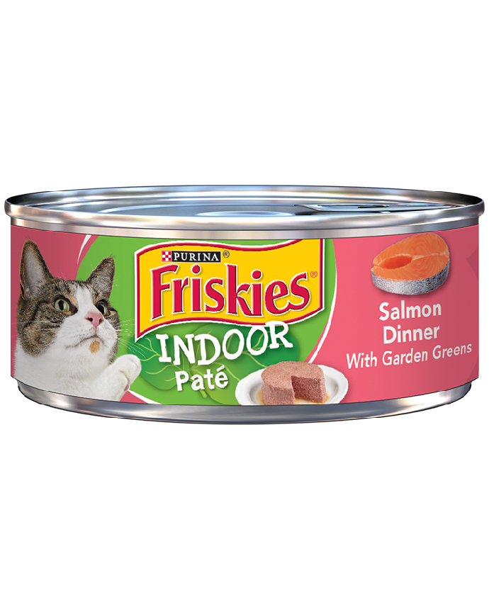 Friskies Indoor Pate Salmon Dinner with Garden Greens 156 Grams