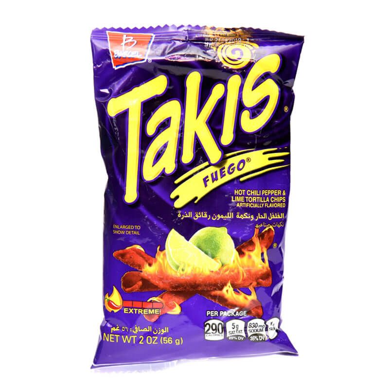 Takis Fuego Hot Chili Pepper & Lime Tortilla Chips 56g