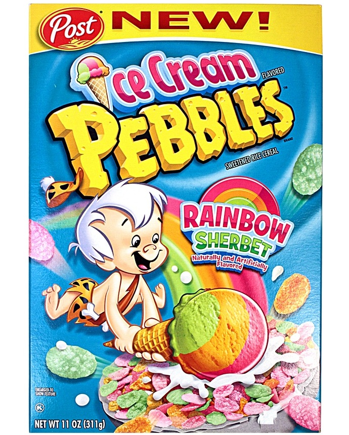 Post Ice Cream Pebbles Rainbow Sherbet Cereal