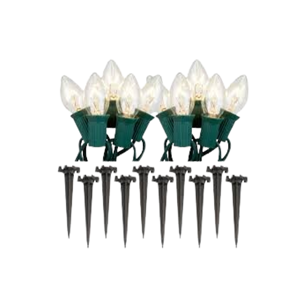 LumaBase Electric Pathway Lights With 10 Clear Bulbs, 360" x 1" x 8"