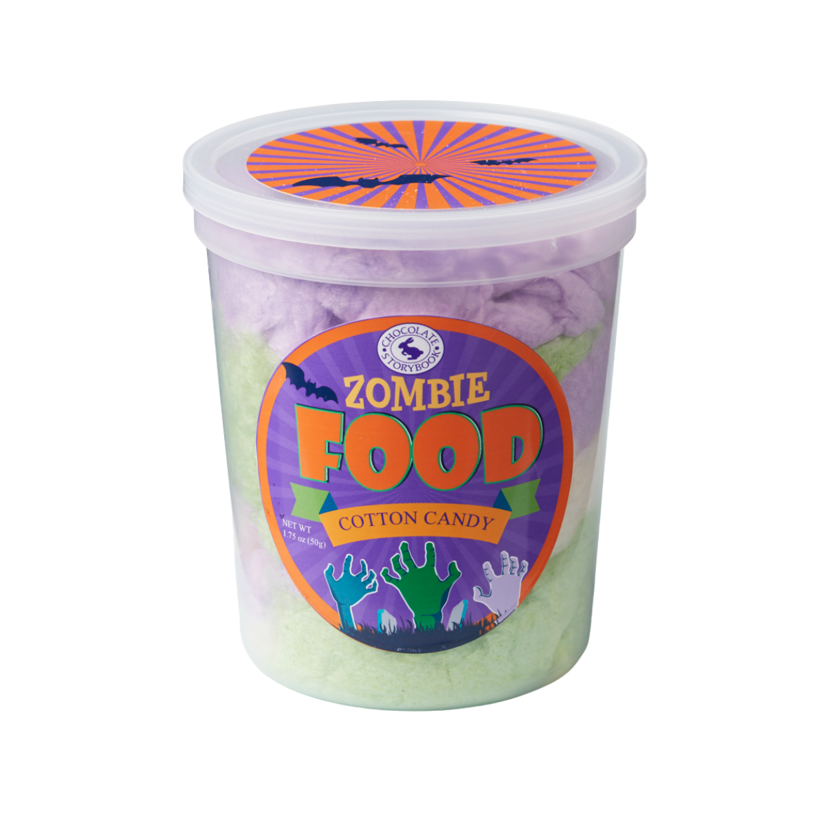 Chocolate Storybook, Zombie Food Cotton Candy (Seasonal) - Case of 36 - 1.75 OZ