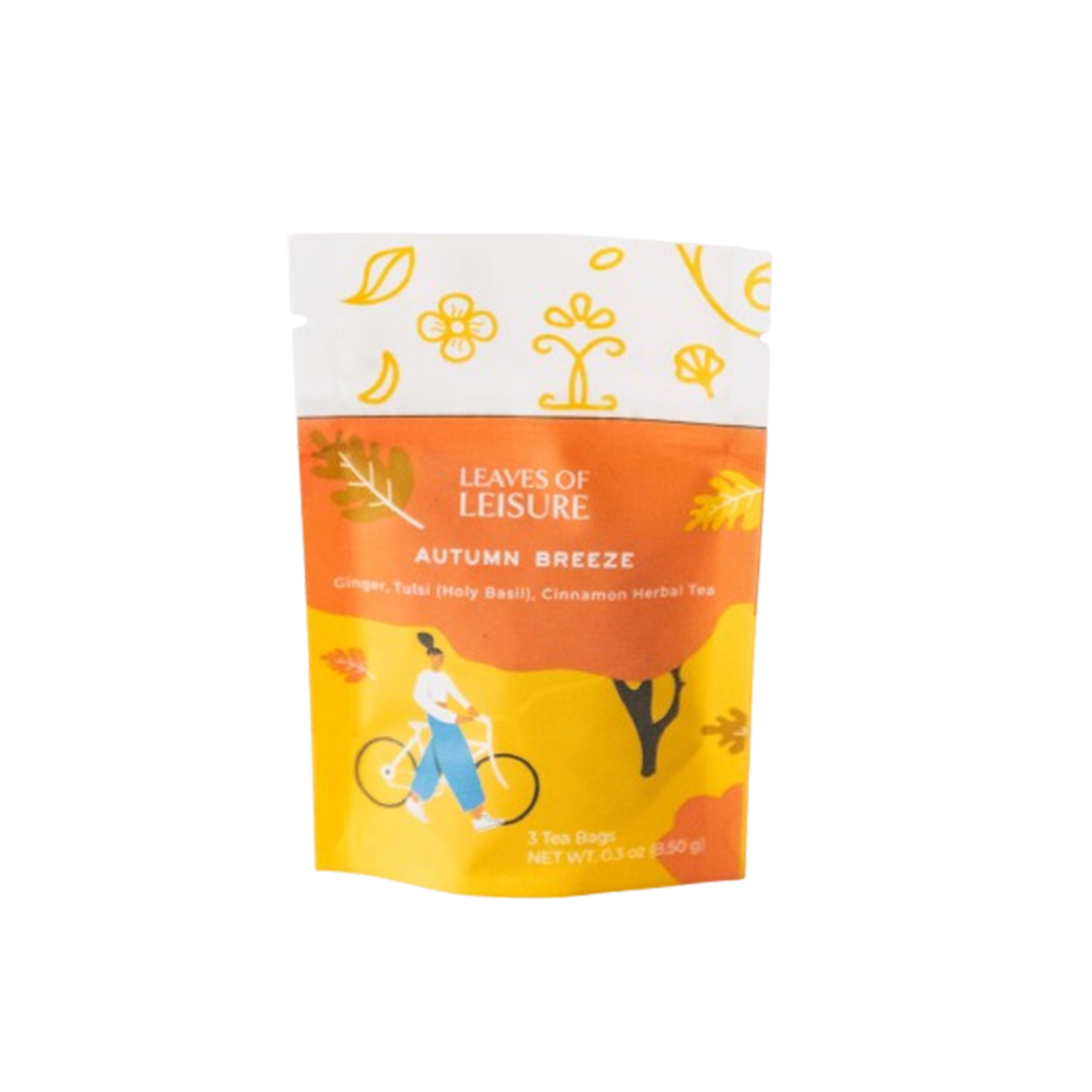 Leaves of Leisure Autumn Breeze Tea - Tulsi, Cinnamon and Ginger - 15 Tea Bags (3 oz)
