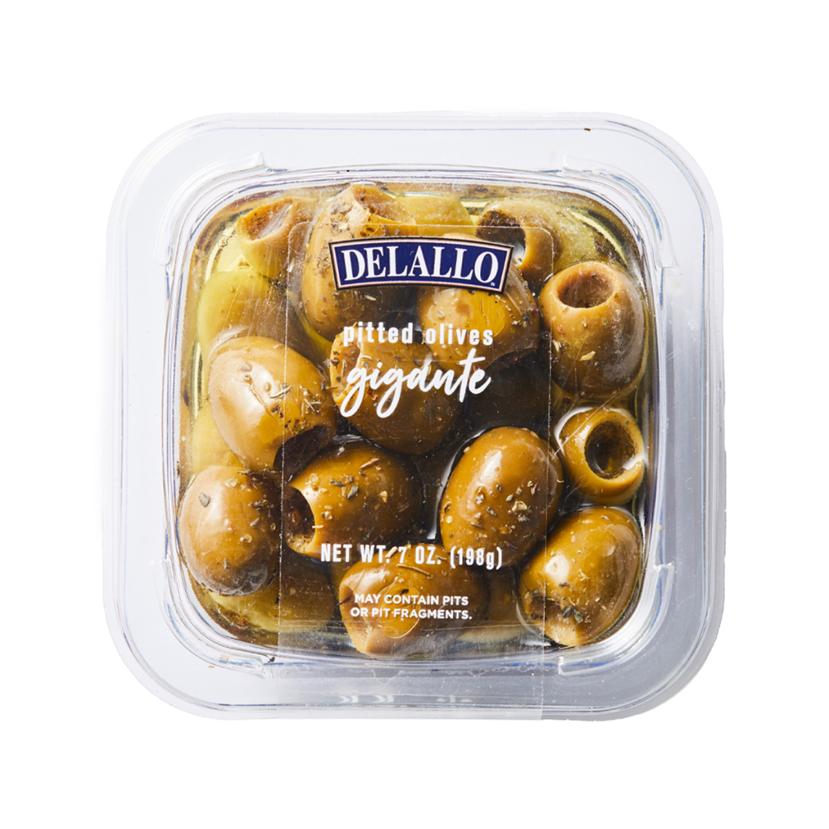 Delallo, Seasoned Pitted Olives Gigante, Case Of 2, 5 lb