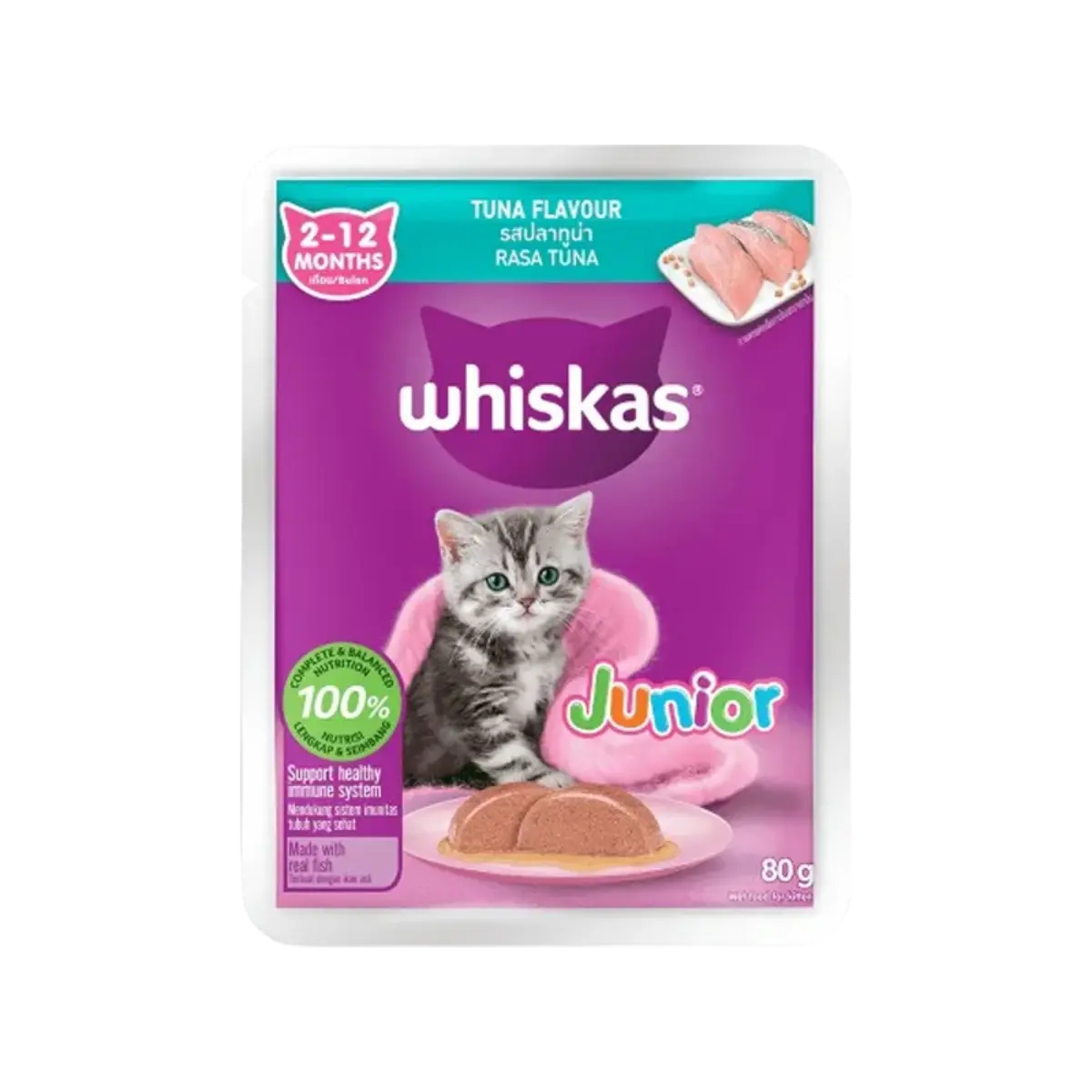 Whiskas Rasa Tuna Junior Jelly 80Gm