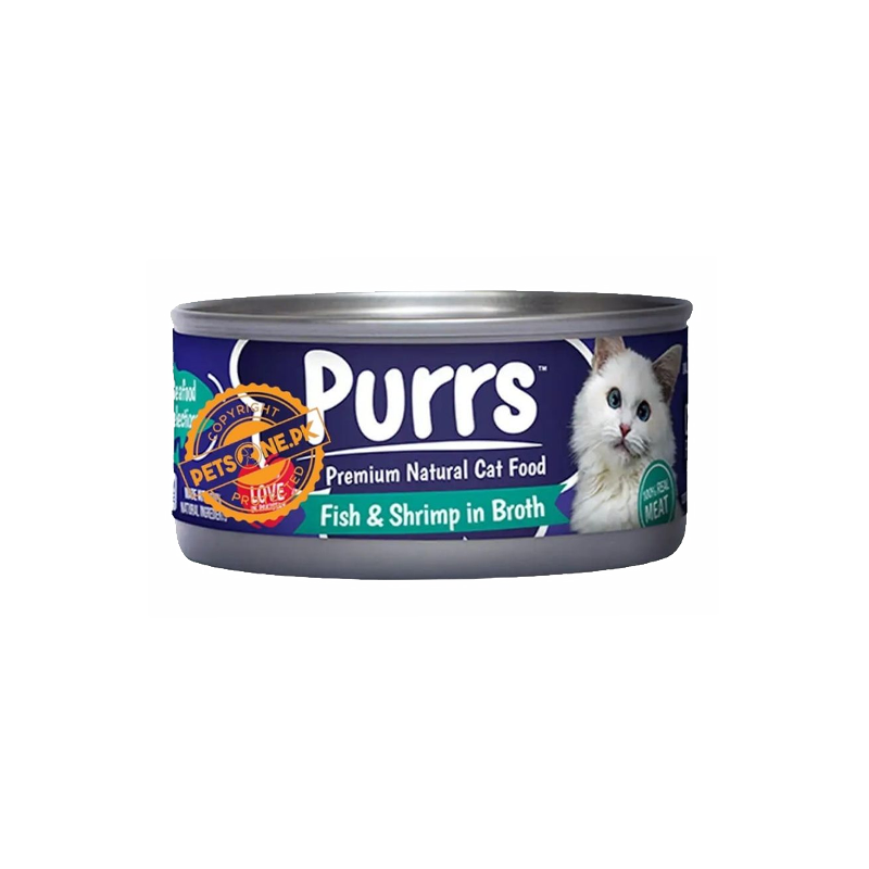 Purrs Fish&Shrimp In Broth Cat Food Tin 400g