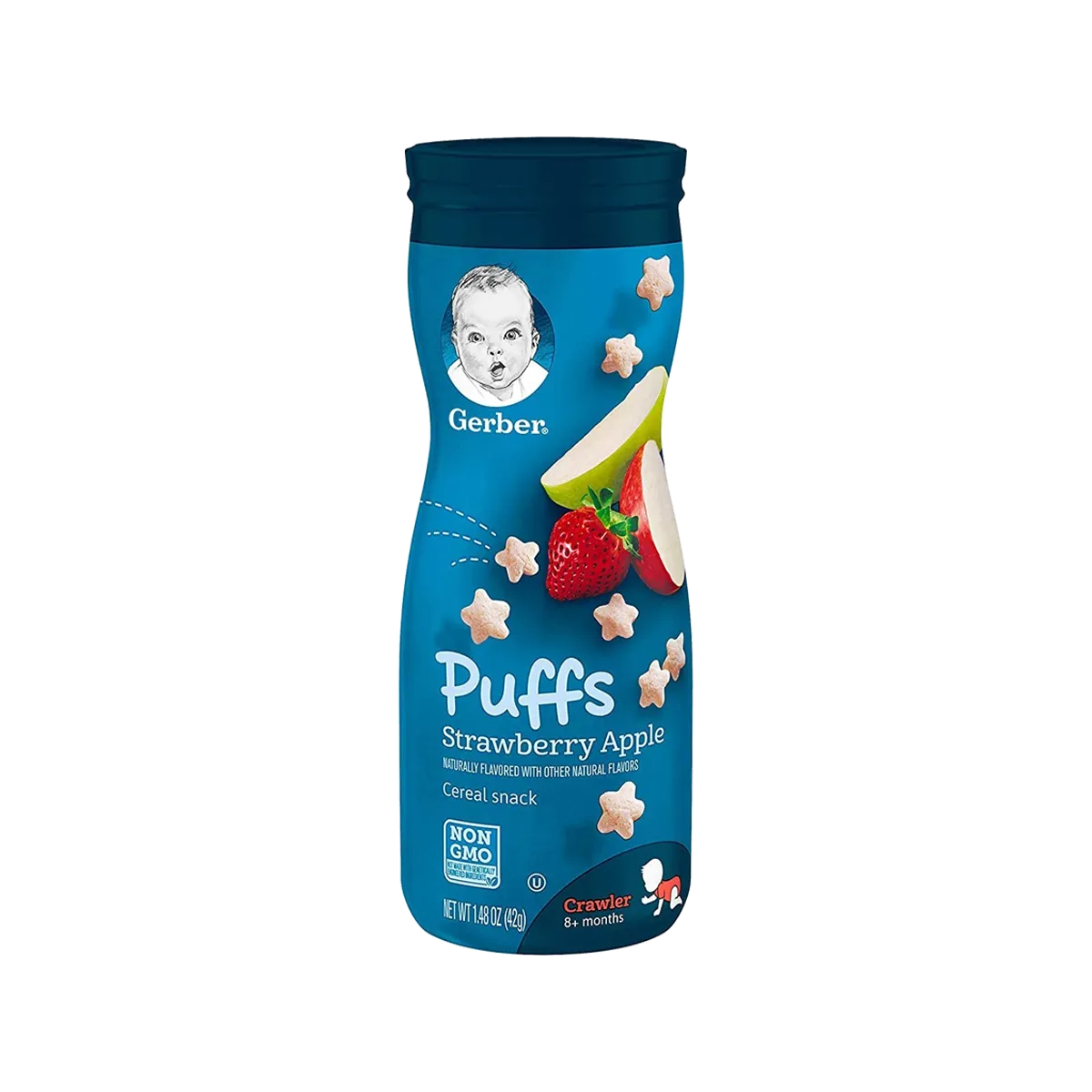 Gerber Graduates Puffs Cereal Strawberry Apple 1.48Oz 42G