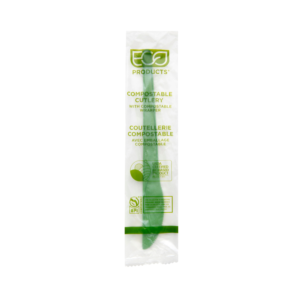 ECO-PRODUCTS - Plantware® Renewable & Compostable Knife - 6in Green - Case of 1000 - 6in