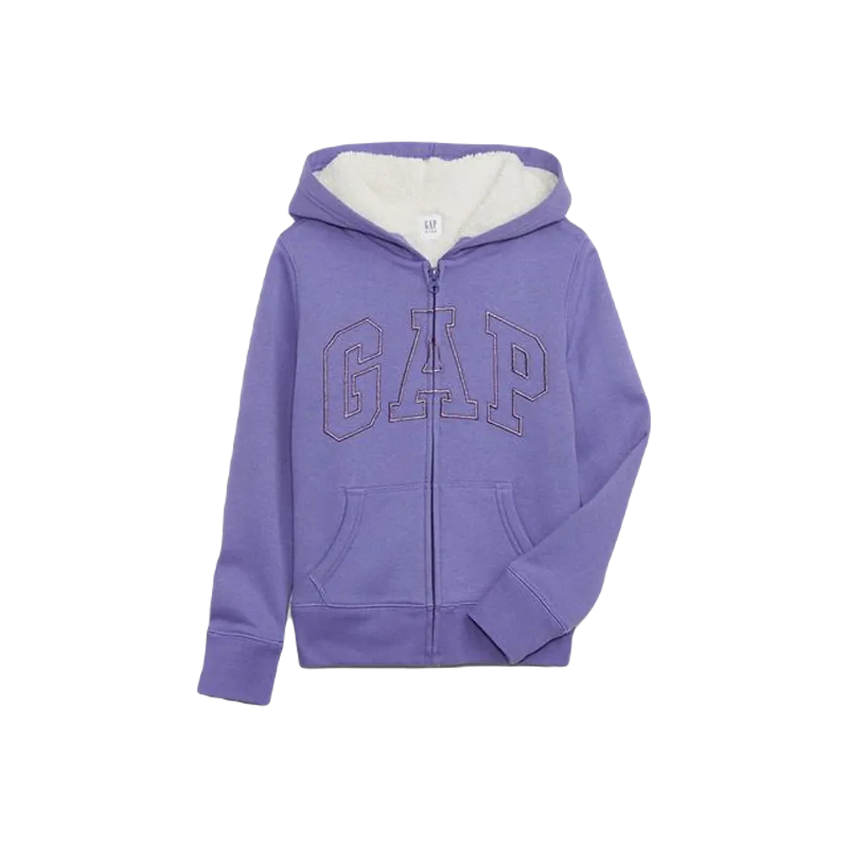 Gap Women Logo Zip Hoodie Glitter Purple XXL