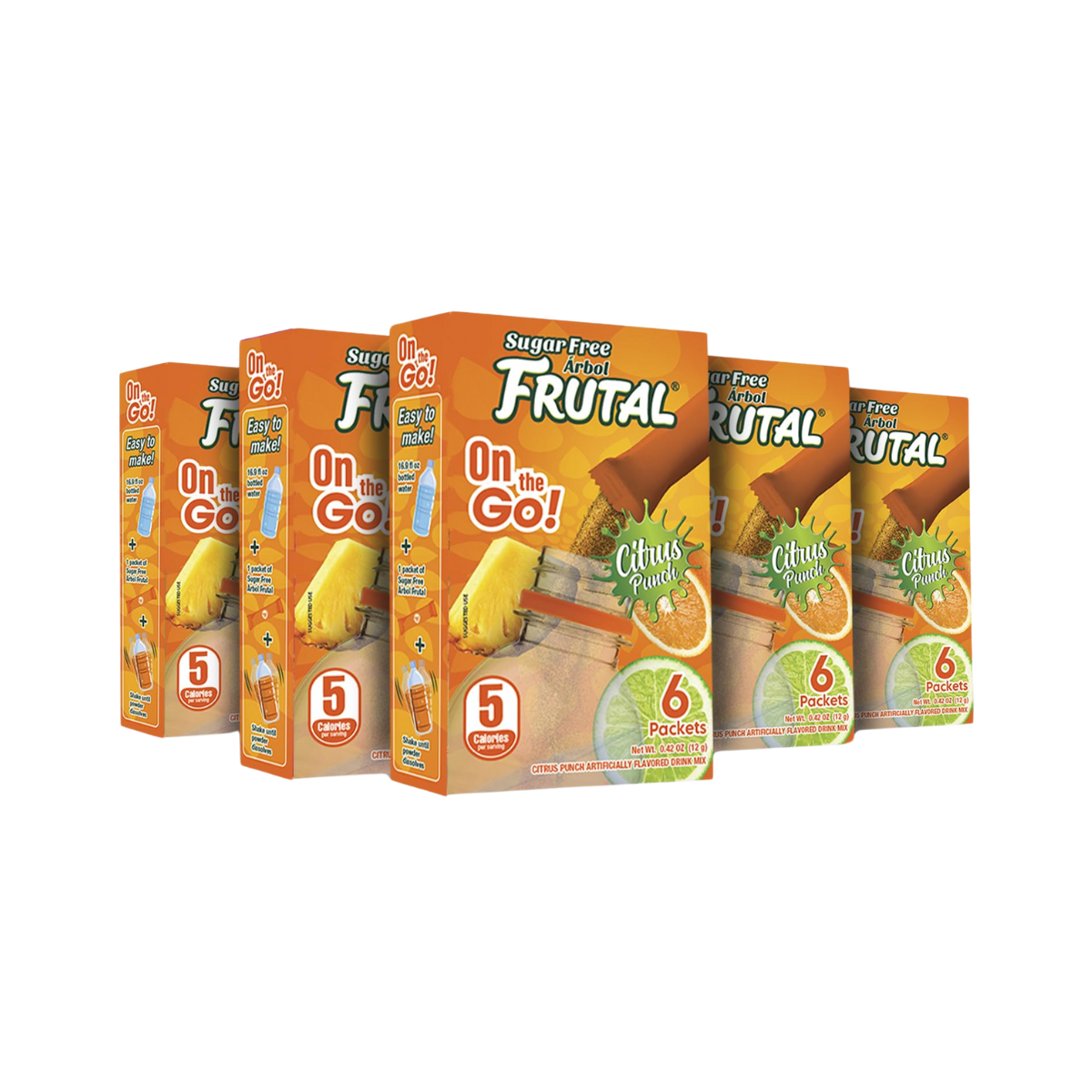 Frutal On-The-Go! | Powdered Drink Mix Citrus Punch Flavored - Sugar Free! – (30 Count of Stick Packs)